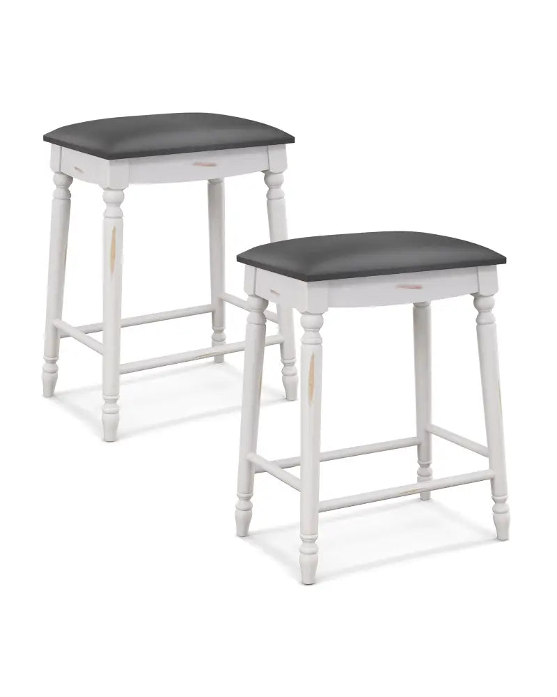 24 Inch Bar Stool Set of 2 with Padded Seat Cushions and Wood Legs-24 inches - Bar Stools