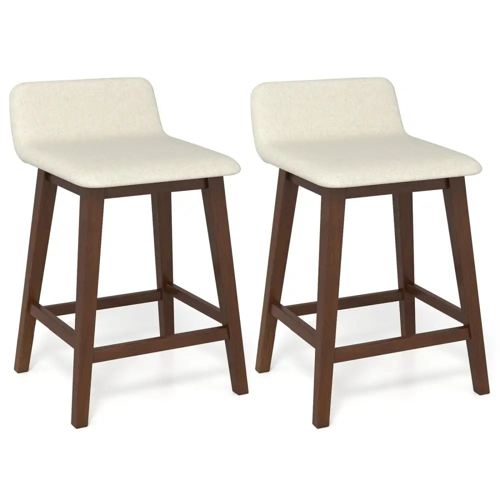 24 Inch Counter Height Bar Stools Set of 2 with Low Back-Brown - Brown - Bar Stools