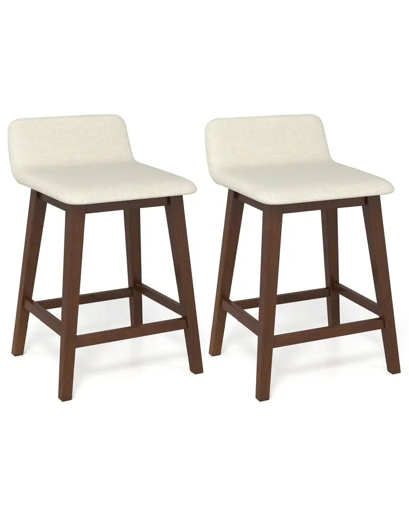 24 Inch Counter Height Bar Stools Set of 2 with Low Back-Brown - Brown - Bar Stools