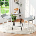 24 Inch Counter Height Bar Stools Set of 2 with Low Back-White Costway