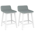 24 Inch Counter Height Bar Stools Set of 2 with Low Back-White - White - Bar Stools