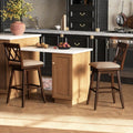 24 Inch Counter Height Barstools Set of 2 with Backrest and Seat Cushion-29 inch Costway