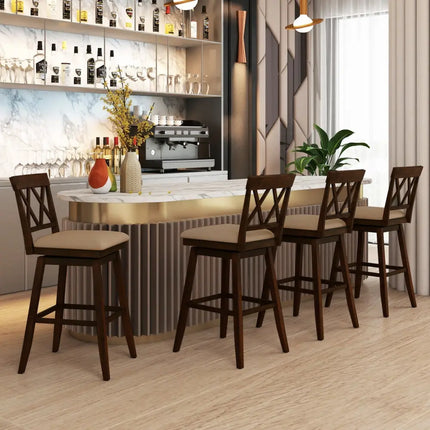 24 Inch Counter Height Barstools Set of 2 with Backrest and Seat Cushion-29 inch Costway