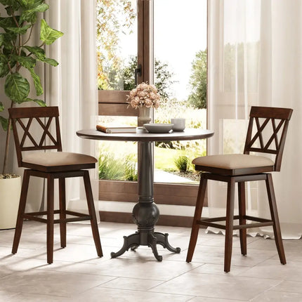 24 Inch Counter Height Barstools Set of 2 with Backrest and Seat Cushion-29 inch Costway