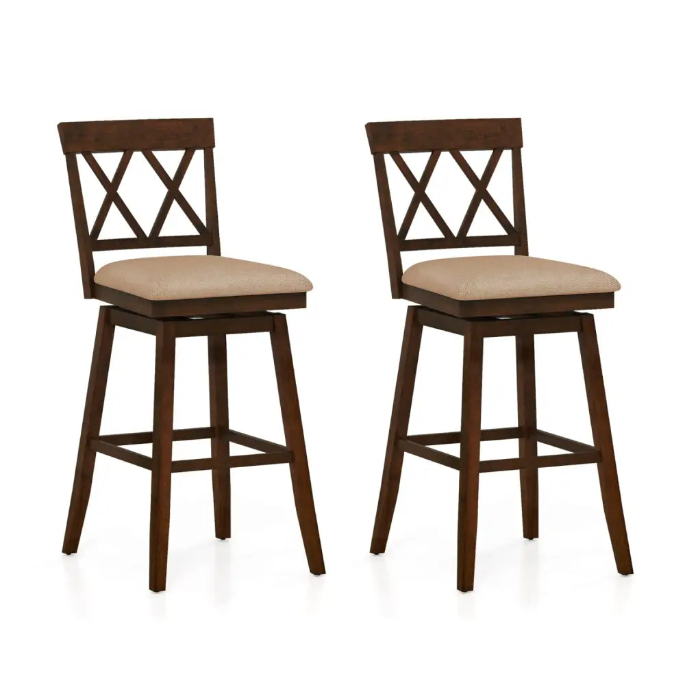 24 Inch Counter Height Barstools Set of 2 with Backrest and Seat Cushion-29 inch Costway