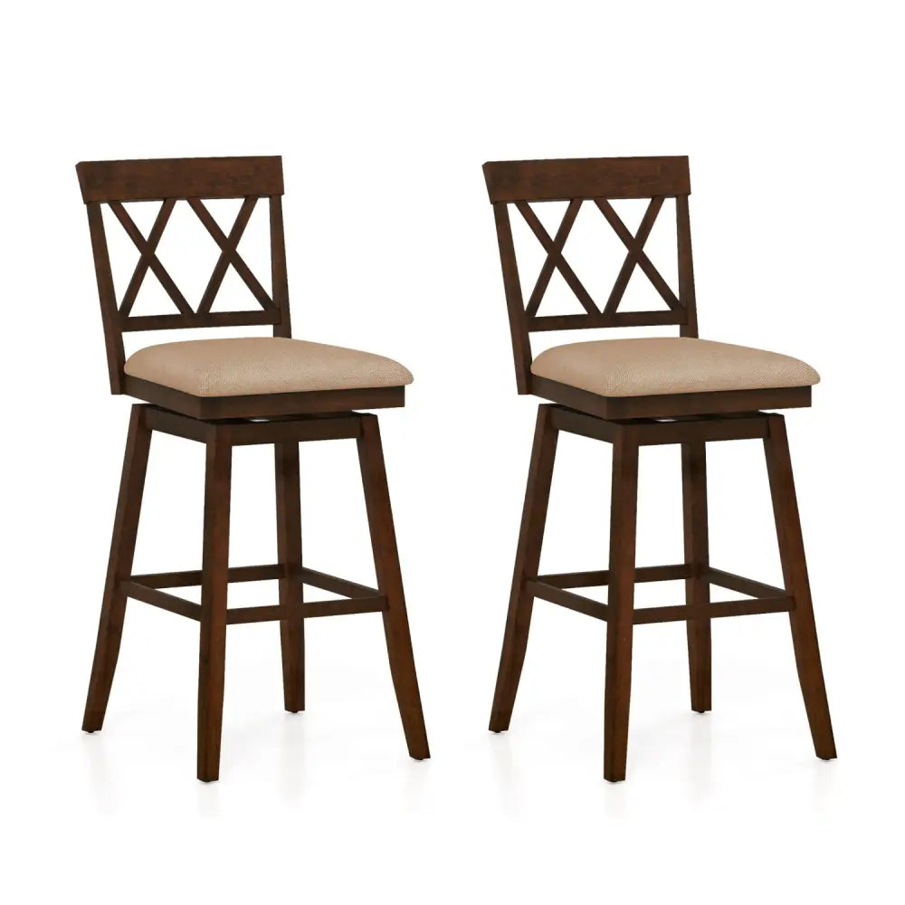 24 Inch Counter Height Barstools Set of 2 with Backrest and Seat Cushion-29 inches - Bar Stools