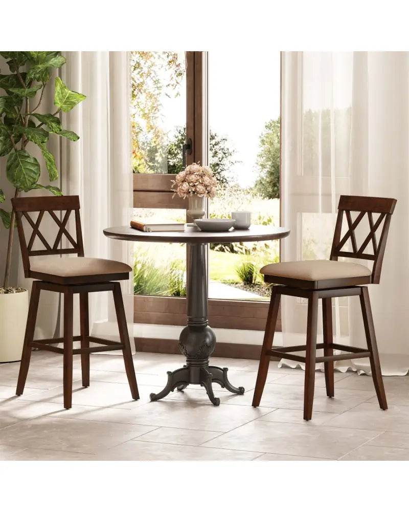 24 Inch Counter Height Barstools Set of 4 with Backrest and Upholstered Seat Cushion-29 inch - Bar Stools