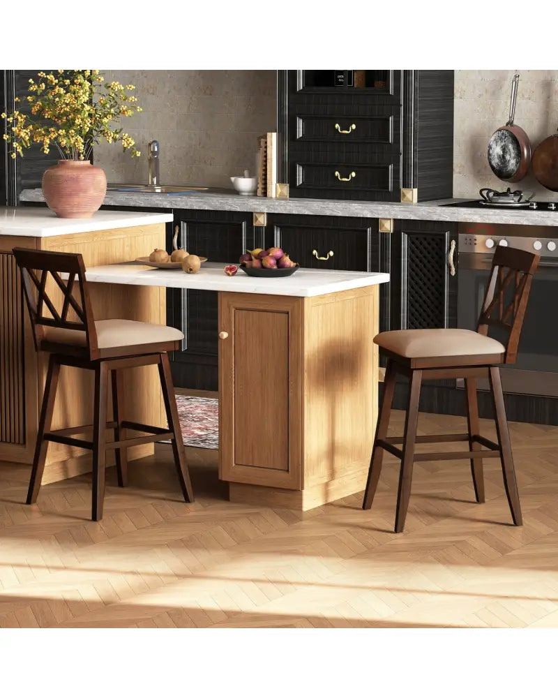 24 Inch Counter Height Barstools Set of 4 with Backrest and Upholstered Seat Cushion-29 inch - Bar Stools