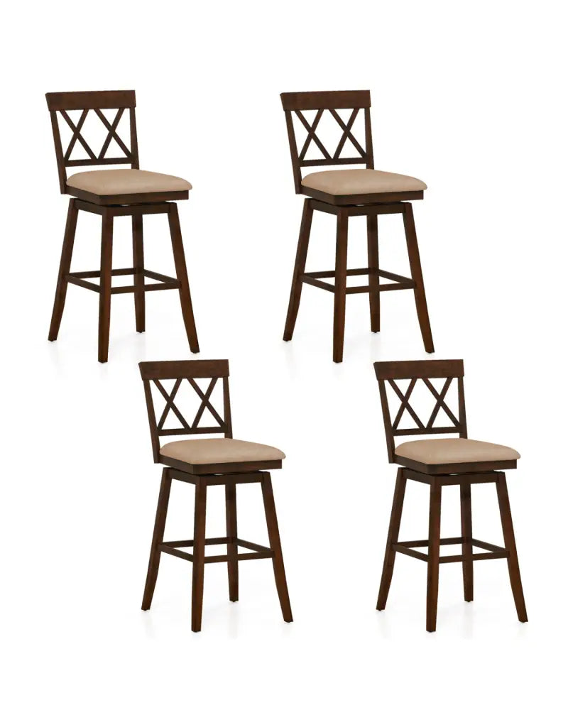 24 Inch Counter Height Barstools Set of 4 with Backrest and Upholstered Seat Cushion-29 inch - Bar Stools