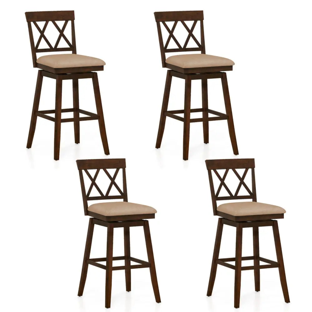 24 Inch Counter Height Barstools Set of 4 with Backrest and Upholstered Seat Cushion-29 inch - Bar Stools