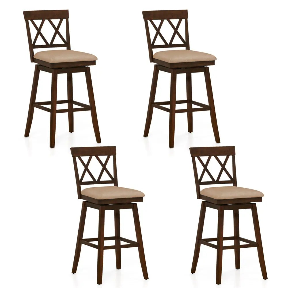 24 Inch Counter Height Barstools Set of 4 with Backrest and Upholstered Seat Cushion-29 inch Costway