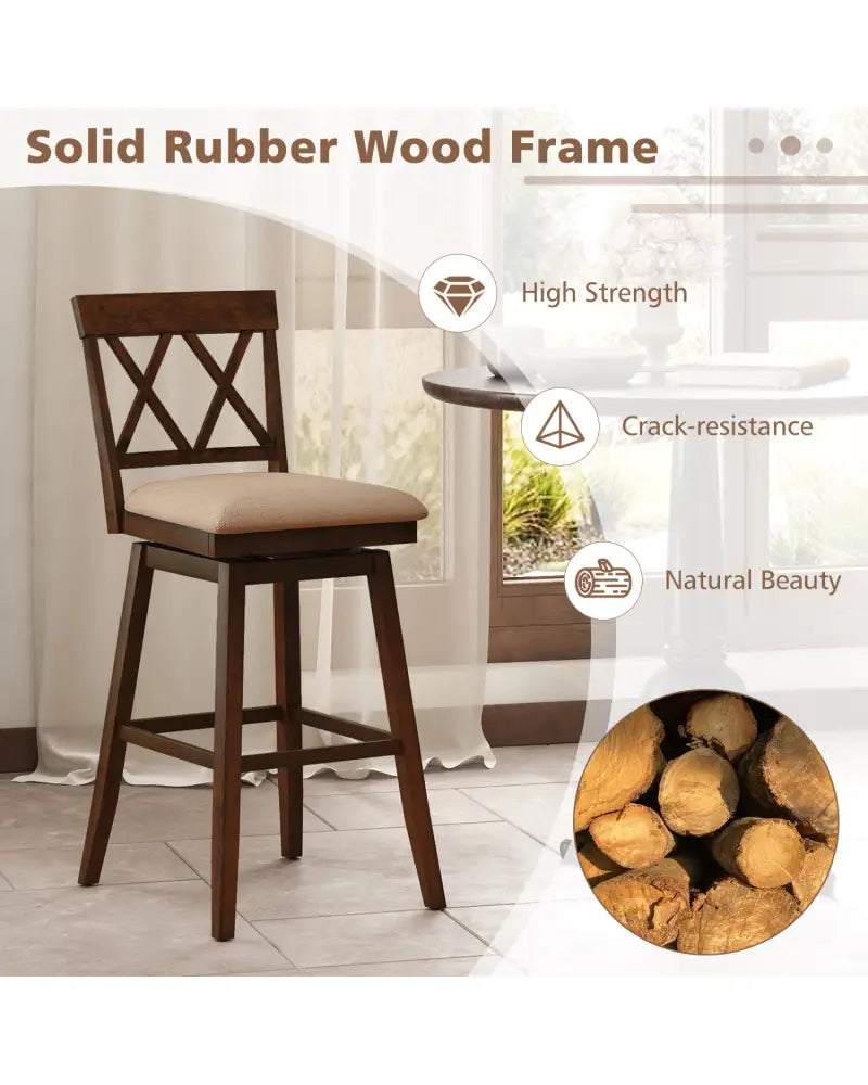 24 Inch Counter Height Barstools Set of 4 with Backrest and Upholstered Seat Cushion-29 inch - Bar Stools