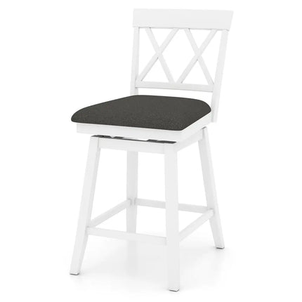 24 Inch Counter Height Barstools with Backrest and Upholstered Seat Cushion for Kitchen Dining Room-24 Inch Costway