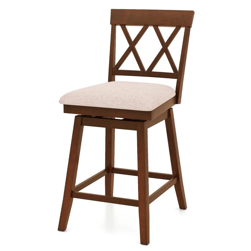 24 Inch Counter Height Barstools with Backrest and Upholstered Seat Cushion for Kitchen Dining Room-24 Inch Costway