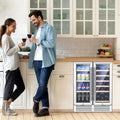 24 Inch Dual Zone Wine and Beverage Cooler-Silver Costway