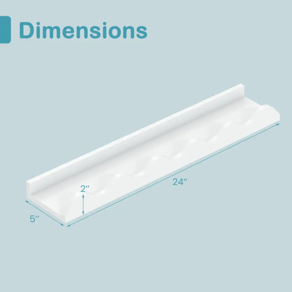 24 Inch Kids Bookshelf Set of 4 Wall-Mounted Picture Ledge Shelf-White - White - Bookcases