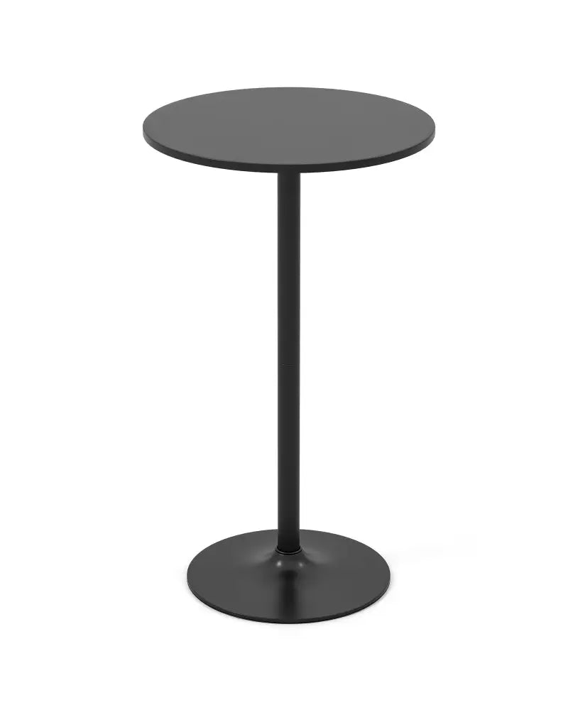 24 Inch Modern Style Round Cocktail Table with Metal Base and MDF Top-1 piece - Black - Bar Tables