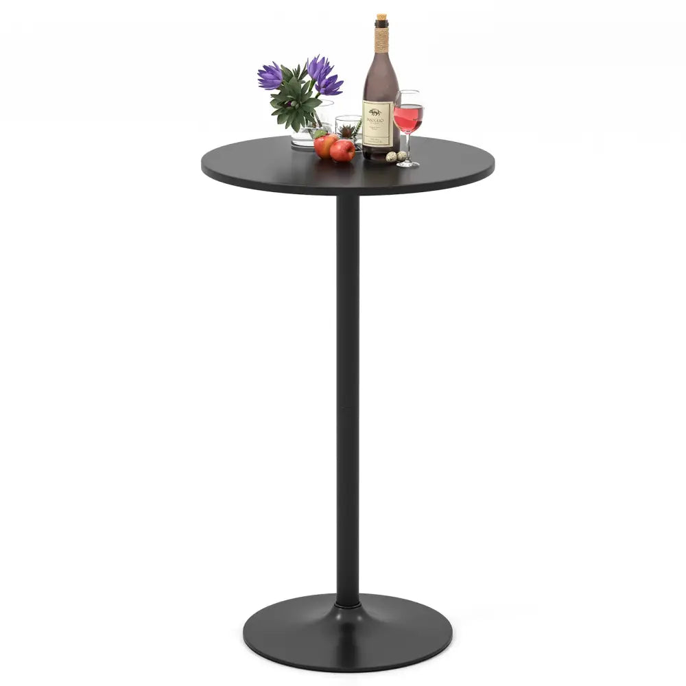 24 Inch Modern Style Round Cocktail Table with Metal Base and MDF Top-1 piece Costway