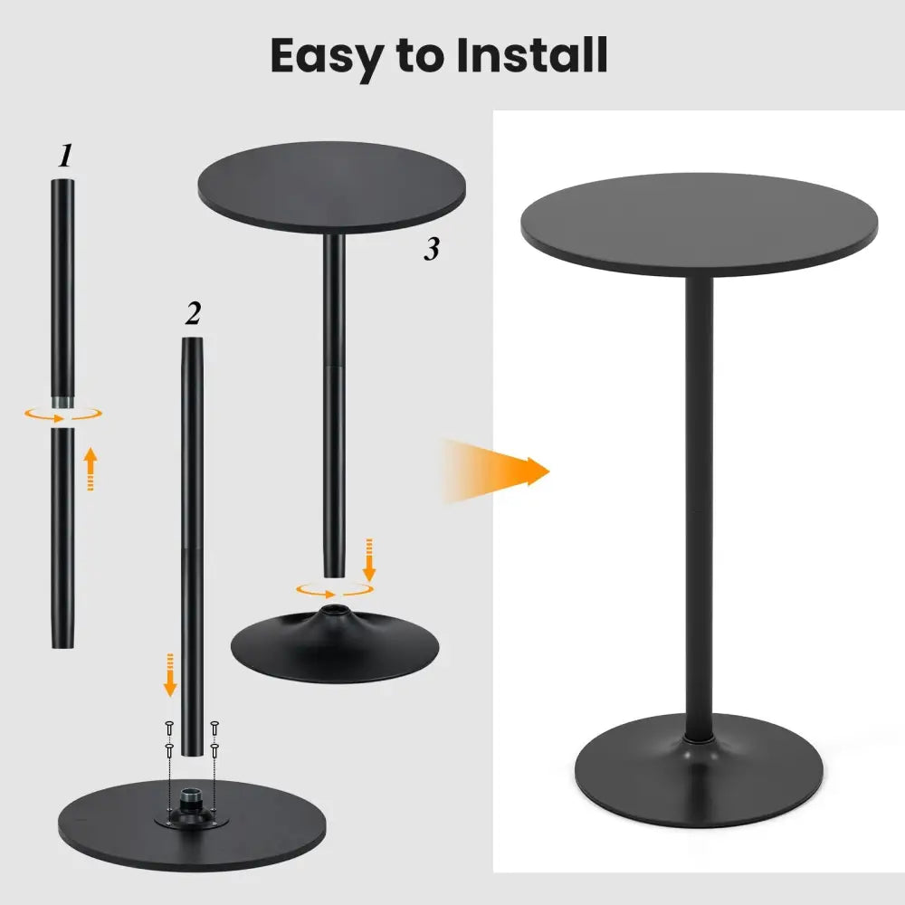 24 Inch Modern Style Round Cocktail Table with Metal Base and MDF Top-1 piece Costway