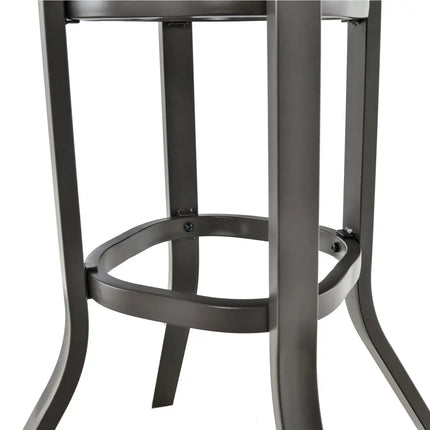 24 Inch Patio Bar Height Table with Aluminum Tabletop and Adjustable Foot Pads - Black - Patio Bar Furniture