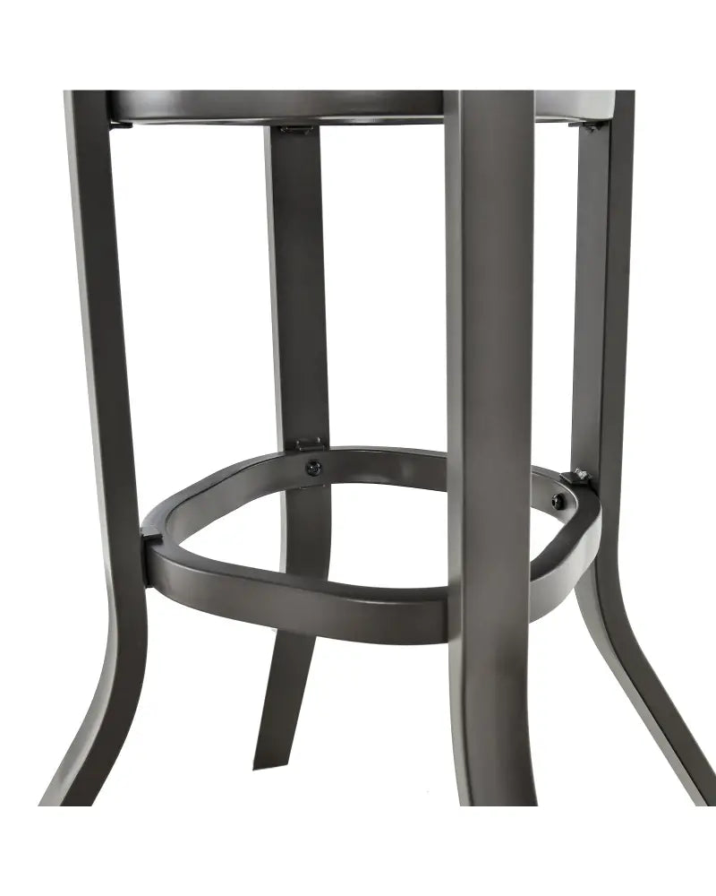 24 Inch Patio Bar Height Table with Aluminum Tabletop and Adjustable Foot Pads - Black - Patio Bar Furniture