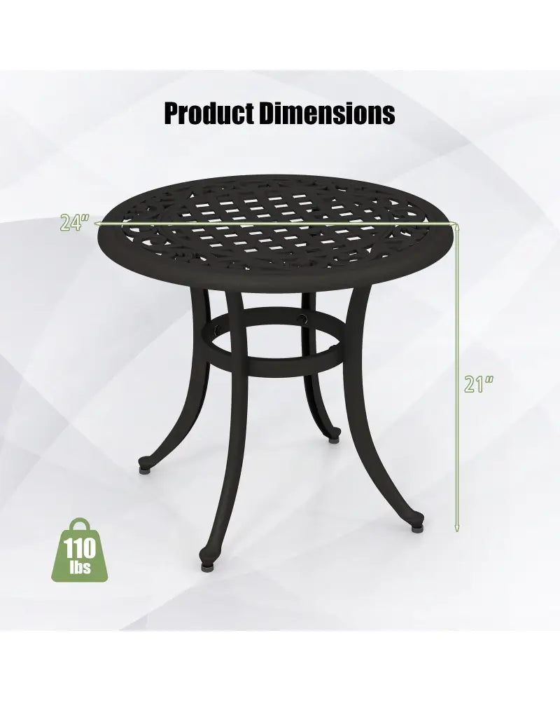 24 Inch Patio Side Table with Adjustable Footpads for Poolside Backyard Balcony-Rustic Brown - Rustic Brown - Patio