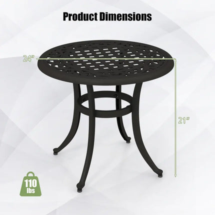 24 Inch Patio Side Table with Adjustable Footpads for Poolside Backyard Balcony-Rustic Brown - Rustic Brown - Patio