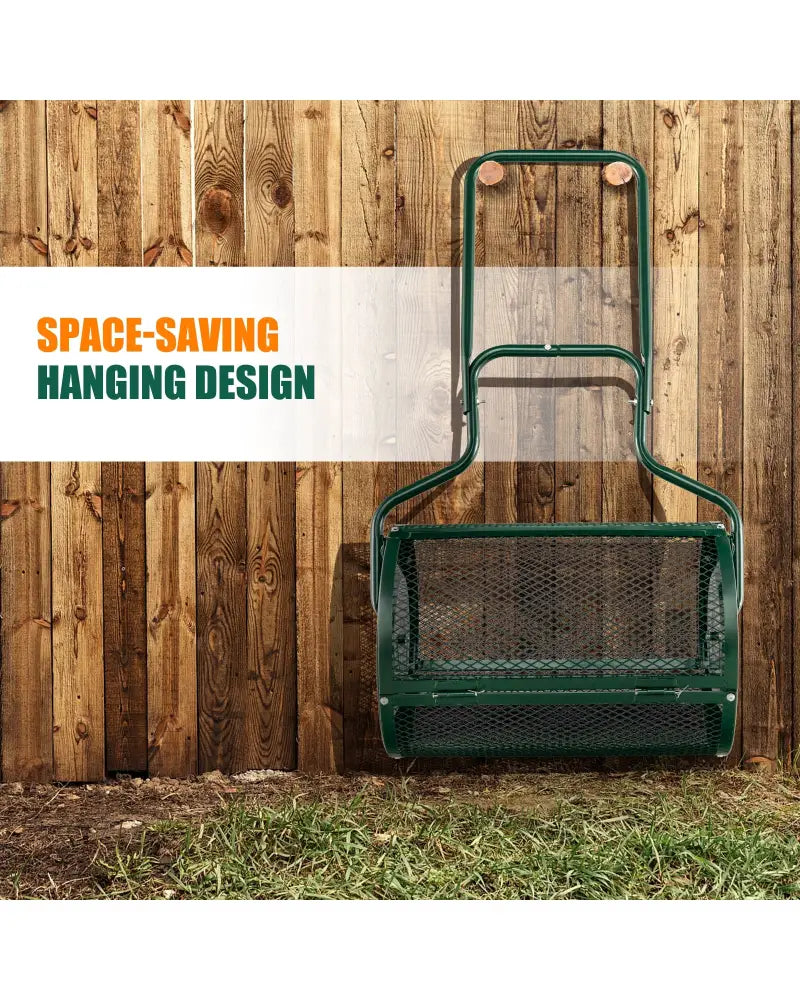 24-Inch Peat Moss Spreader with Upgrade Side Latches and U-shape Handle-Green - Green - Lawn Care Tools