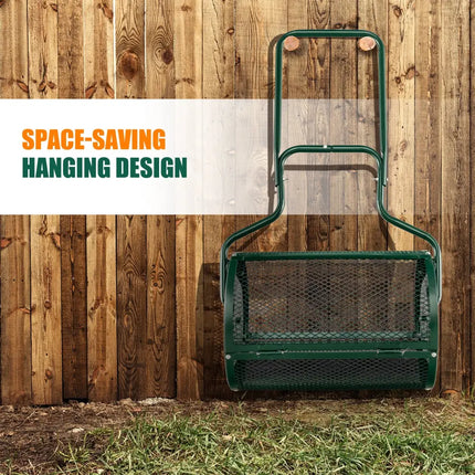 24-Inch Peat Moss Spreader with Upgrade Side Latches and U-shape Handle-Green - Green - Lawn Care Tools