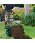 24-Inch Peat Moss Spreader with Upgrade Side Latches and U-shape Handle-Green - Green - Lawn Care Tools