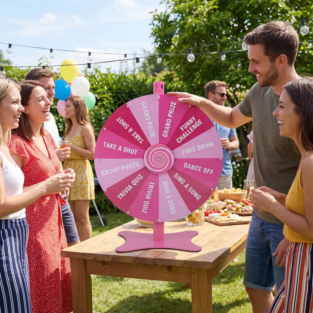 24 Inch Prize Wheel with Blackboard Marker and Eraser - Game Room