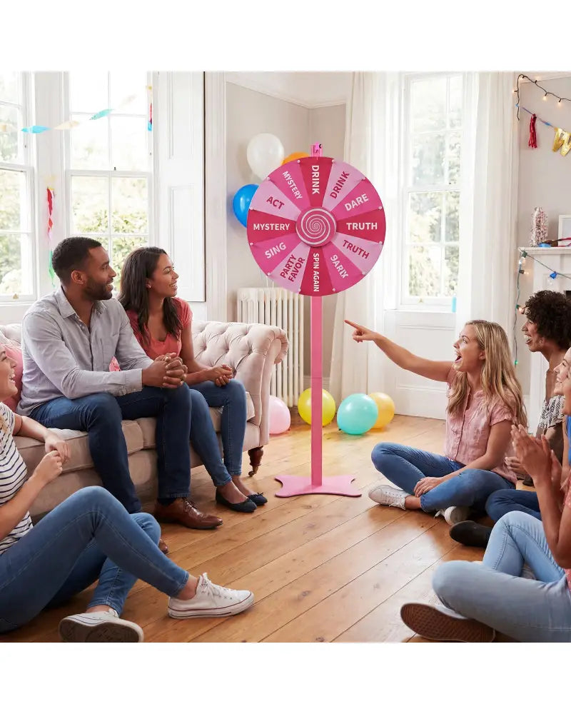 24 Inch Prize Wheel with Blackboard Marker and Eraser - Game Room