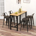 24 Inch Set of 4 Cafe Side Chairs with Rubber Feet and Removable Backs-Gun Costway