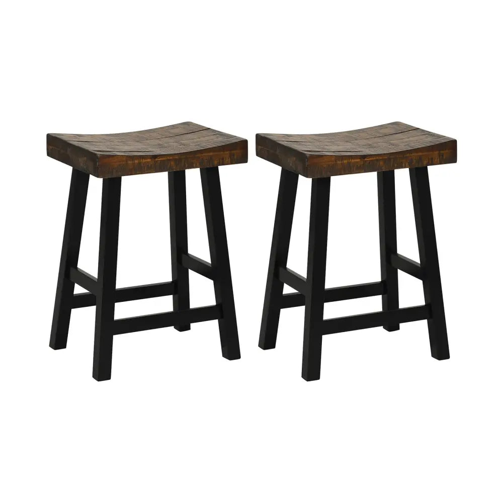 24 Inch Solid Wood Saddle-Seat with Curved Seat Surface and Comfortable Footrests-24 inches Costway