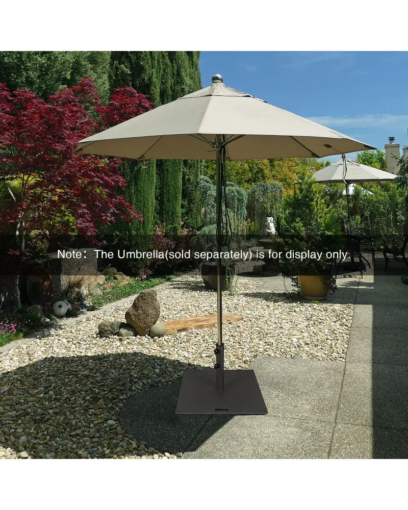 24 Inch Square Patio Umbrella Base 50 LBS Weighted-Black - Black - Outdoor Umbrella Bases