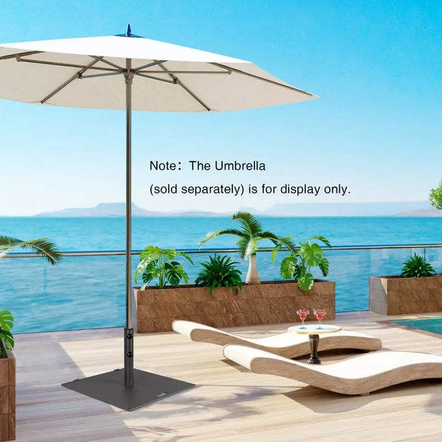 24 Inch Square Patio Umbrella Base 50 LBS Weighted-Black - Black - Outdoor Umbrella Bases
