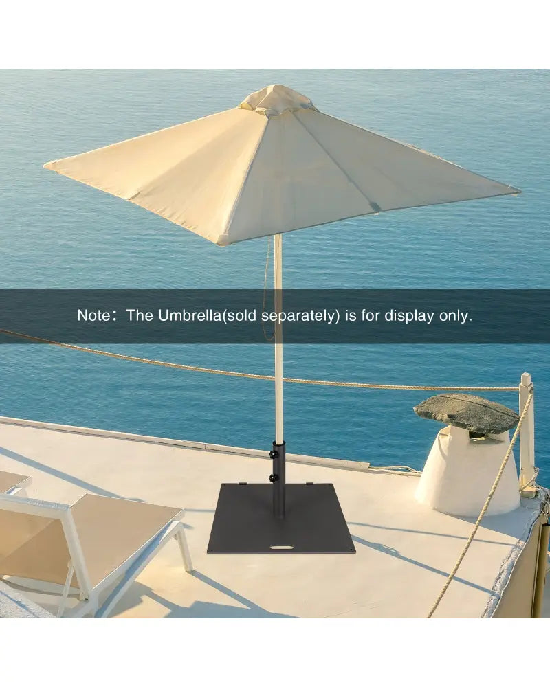 24 Inch Square Patio Umbrella Base 50 LBS Weighted-Black - Black - Outdoor Umbrella Bases