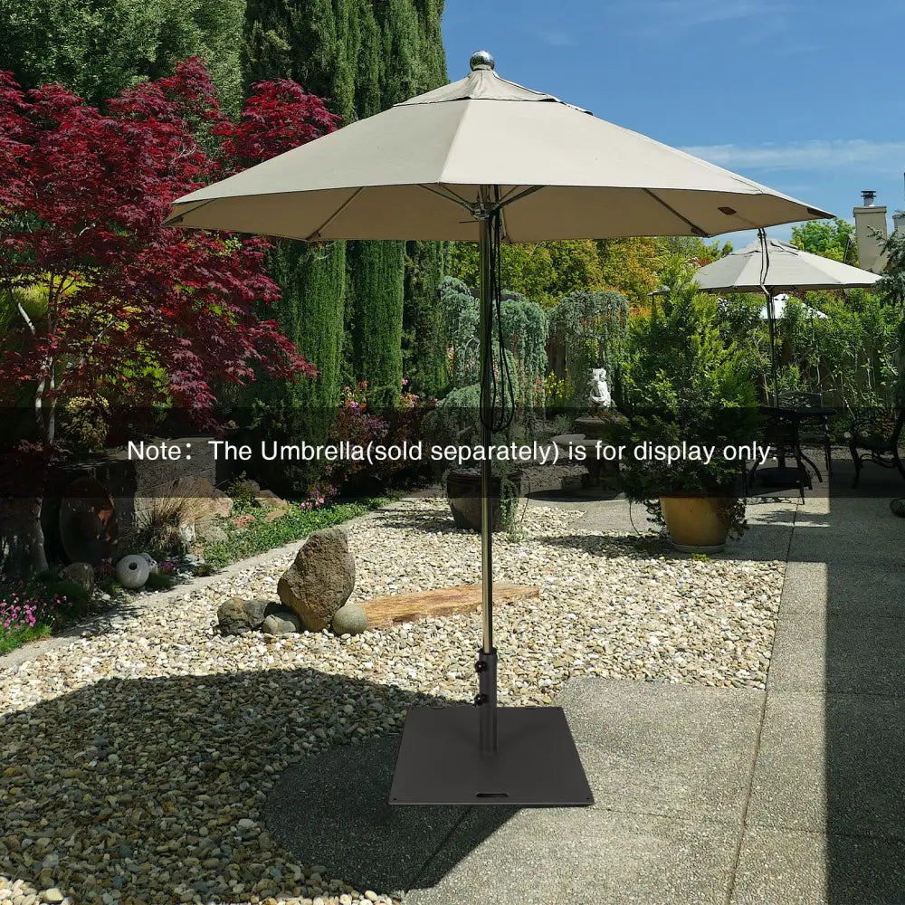 24 Inch Square Patio Umbrella Base 50 LBS Weighted-Black - Black - Outdoor Umbrella Bases