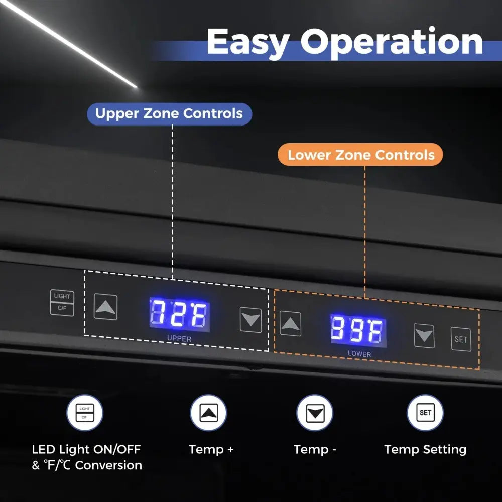 24 Inch Wine and Beverage Refrigerator with Independent Temperature Control-Sliver Costway