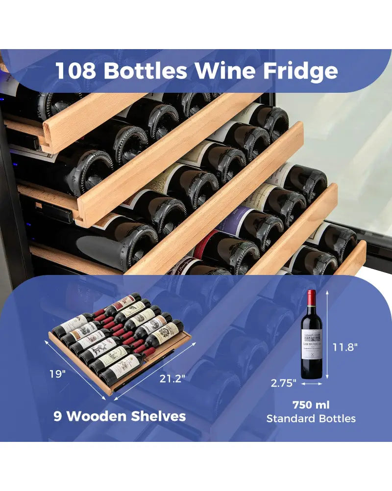 24 Inch Wine and Beverage Refrigerator with Independent Temperature Control-Sliver - Silver - Wine & Beverage Coolers