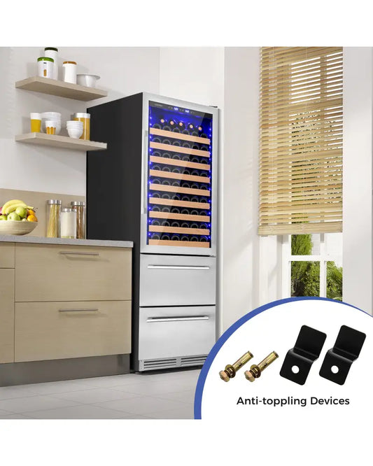 24 Inch Wine and Beverage Refrigerator with Independent Temperature Control-Sliver - Silver - Wine & Beverage Coolers
