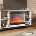 24 Inches 3-Sided Glass Electric Fireplace Heater with Remote Control - Black - Fireplaces