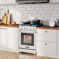 24 Inches Freestanding Natural Gas Range with 4 Burners Cooktop - Food Warmers & Burners