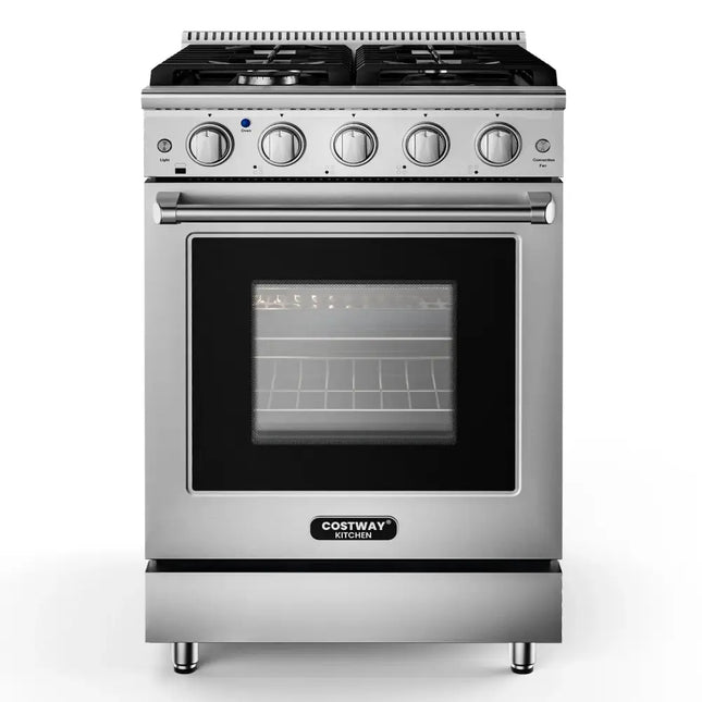 24 Inches Freestanding Natural Gas Range with 4 Burners Cooktop Costway