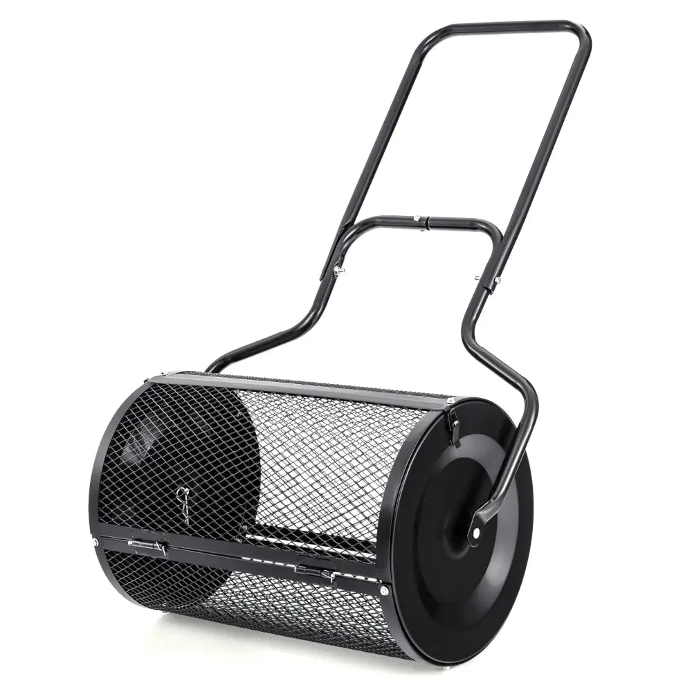 24€ Peat Moss Spreader with Upgrade Side Latches and U-shape Handle-Black - Black - Lawn Care Tools