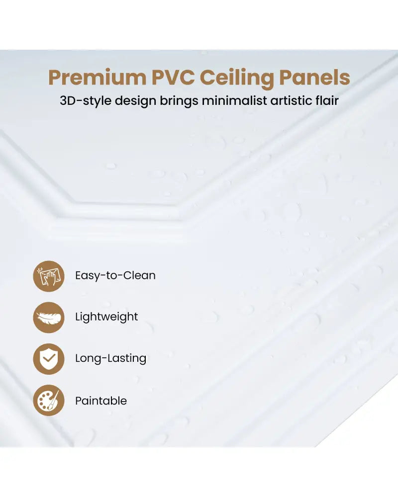 24 Pieces Ceiling Tiles Decorative PVC Ceiling Covering Panels - Wall Decor