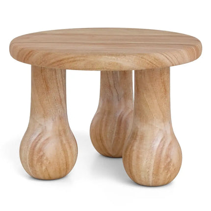 24" Small Solid Mahogany Wood Coffee Table with Thickened Top and Column Legs Costway
