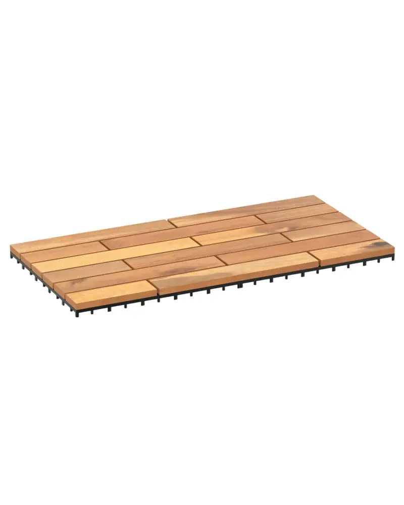 24 x 12 Inch 24 Pieces Acacia Wood Interlocking Deck Tiles with Waterproof Design - Natural - Outdoor Deck Tiles &
