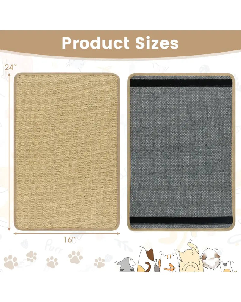 24 x 16 Inch 6-Piece Cat Scratcher Mat Set - Cat Trees Condos & Scratchers