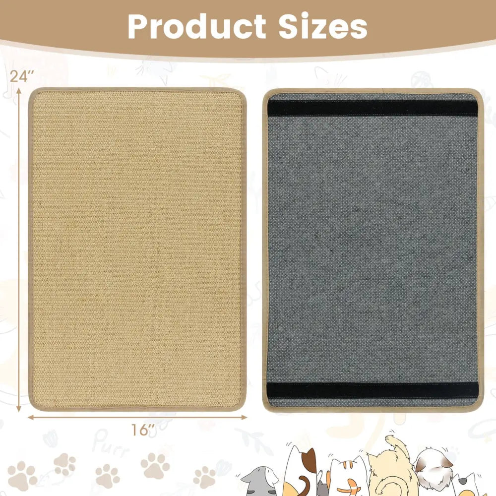 24 x 16 Inch 6-Piece Cat Scratcher Mat Set - Cat Trees Condos & Scratchers